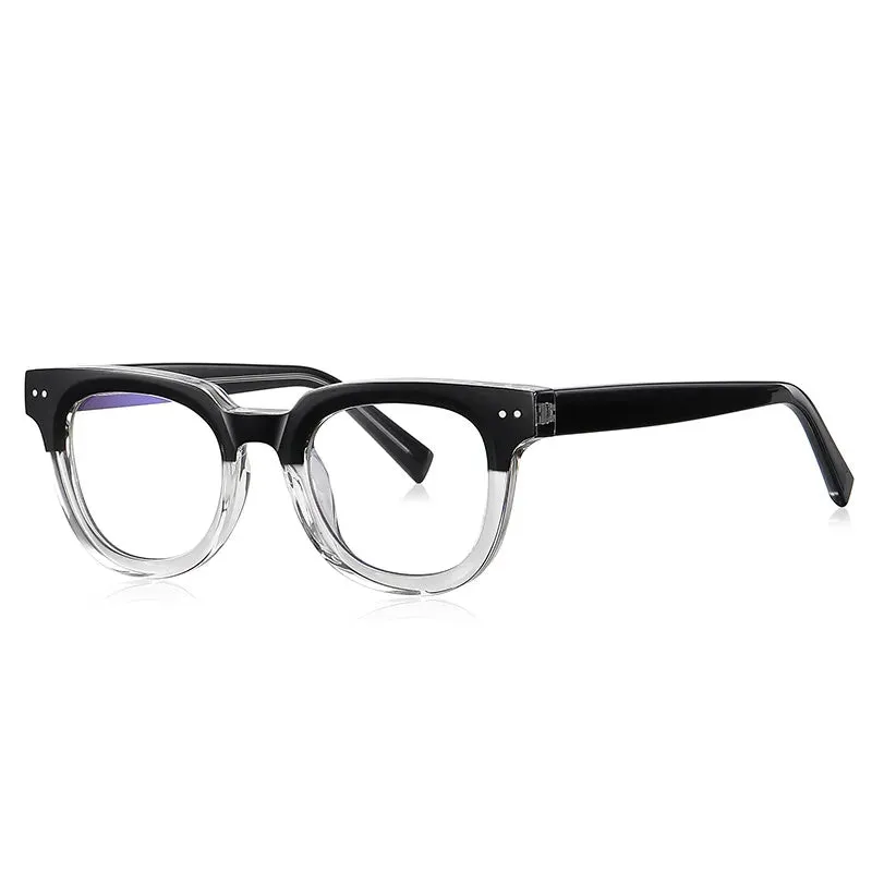 Kocolior Unisex Full Rim Square Acetate Hyperopic Reading Glasses 2120