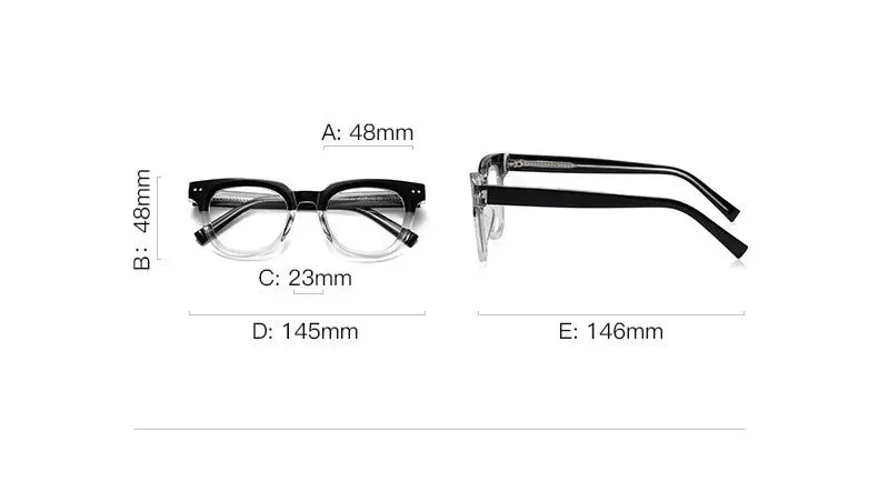 Kocolior Unisex Full Rim Square Acetate Hyperopic Reading Glasses 2120