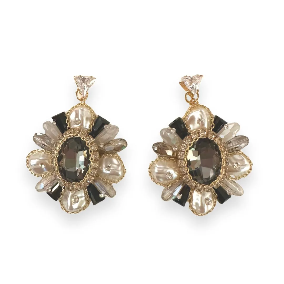 Kristine Mother of Pearl Color Statement Earrings