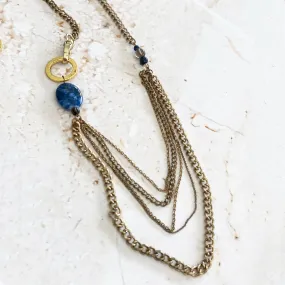 Long Sunset' Necklace - feat. Lapis Lazuli & Smoky Quartz