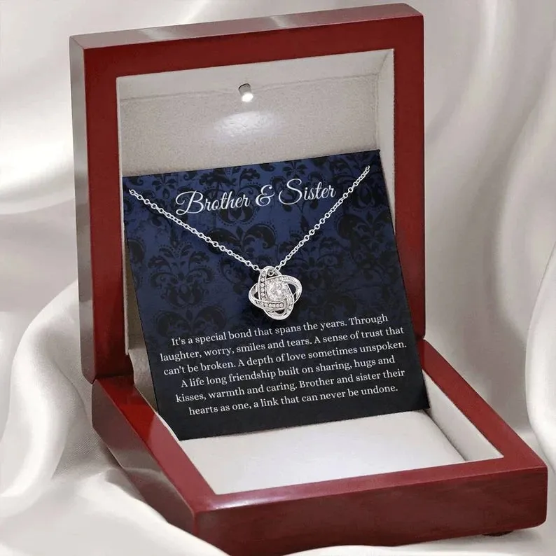 Love Knot, Brother And Sister Necklace Gift For Sister From Brother To Big Sister