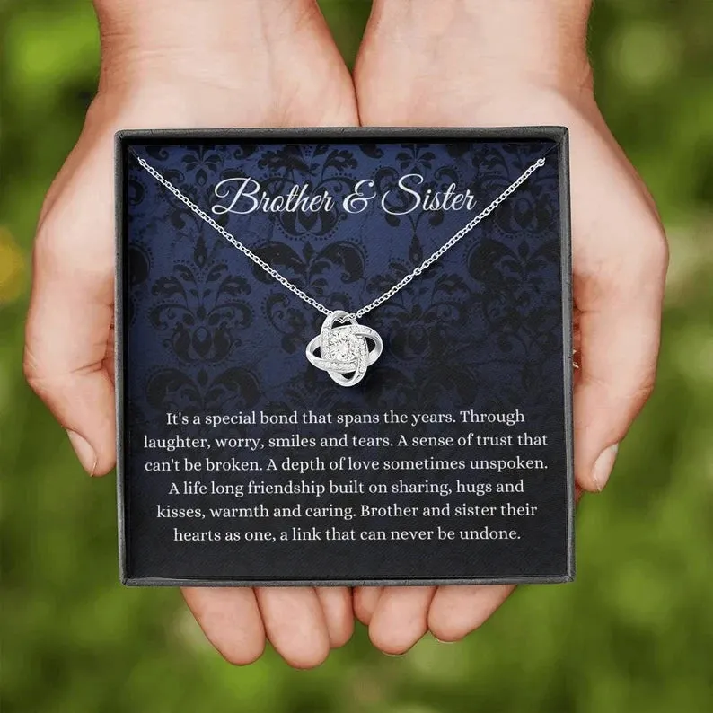 Love Knot, Brother And Sister Necklace Gift For Sister From Brother To Big Sister