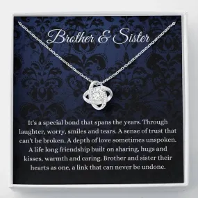 Love Knot, Brother And Sister Necklace Gift For Sister From Brother To Big Sister