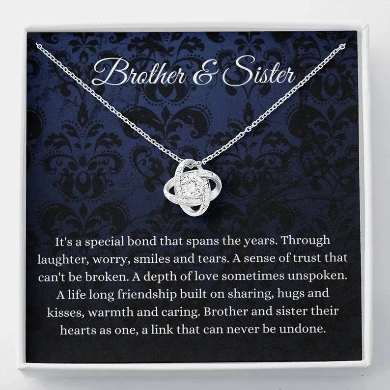 Love Knot, Brother And Sister Necklace Gift For Sister From Brother To Big Sister
