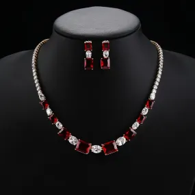 Luxury Crystal Necklace Earring 2Piece Jewelry Sets Women Wedding Cubic Zircon CZ Bridal Jewelry Accessories CN11144