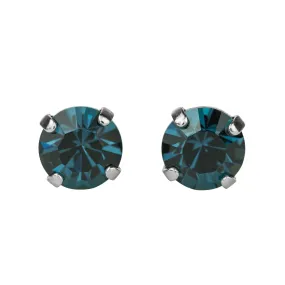 Medium Everyday Post Earrings in "Montana Blue" - Rhodium