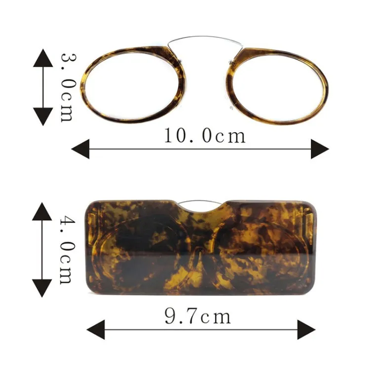 Mini Clip Nose Style Presbyopic Glasses without Temples, Positive Diopters: 3.00(Blue)