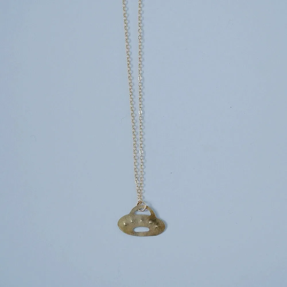 Mini UFO Layering Necklace; Outer Space Jewelry - Choose Your Metal
