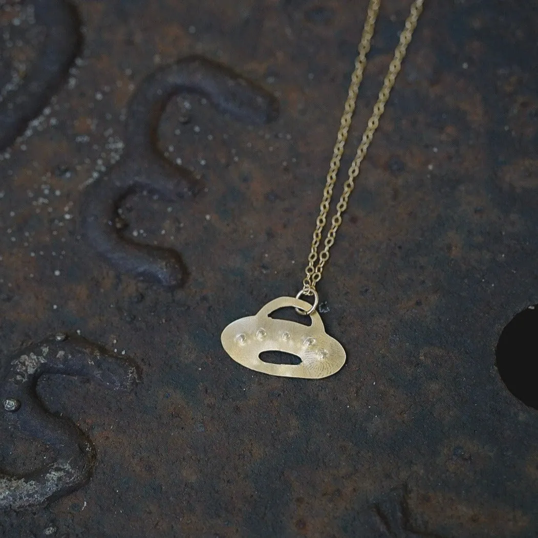 Mini UFO Layering Necklace; Outer Space Jewelry - Choose Your Metal