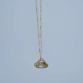 Mini UFO Layering Necklace; Outer Space Jewelry - Choose Your Metal