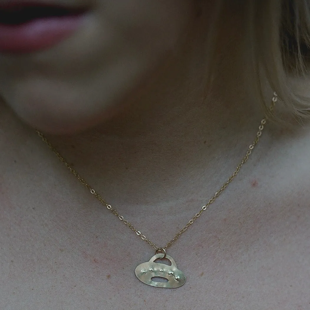 Mini UFO Layering Necklace; Outer Space Jewelry - Choose Your Metal