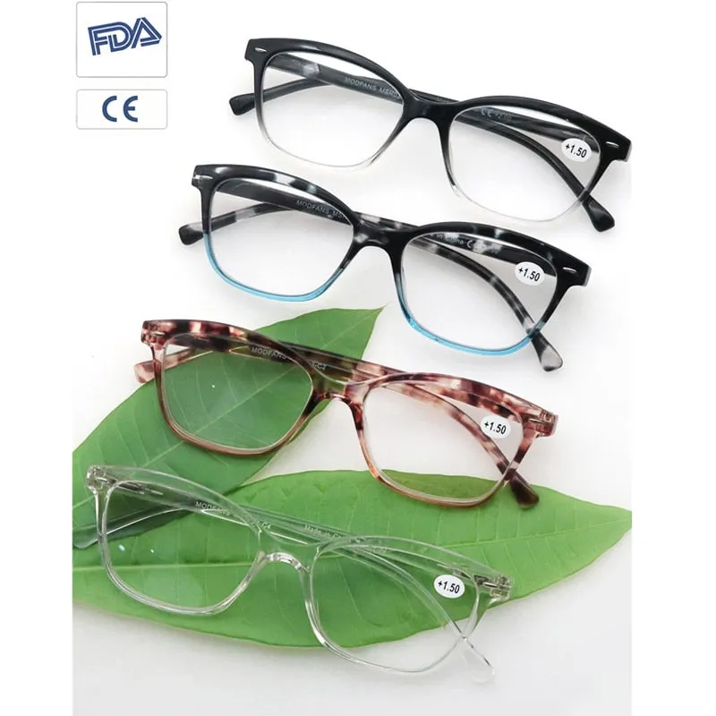 Modfans Unisex Full Rim Square Polycarbonate Reading Glasses R031