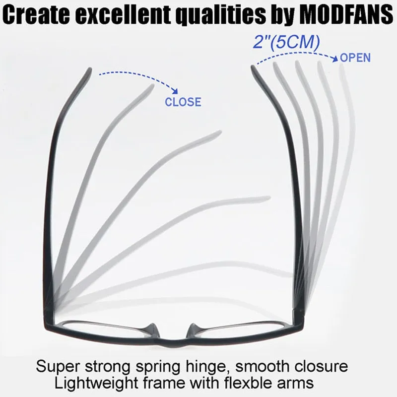 Modfans Unisex Full Rim Square Polycarbonate Reading Glasses R031