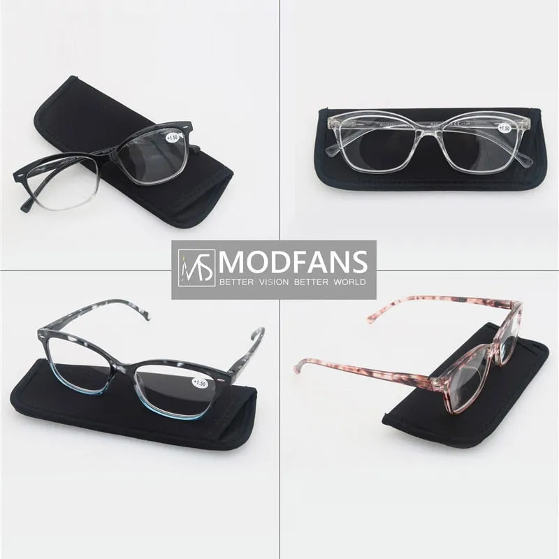Modfans Unisex Full Rim Square Polycarbonate Reading Glasses R031