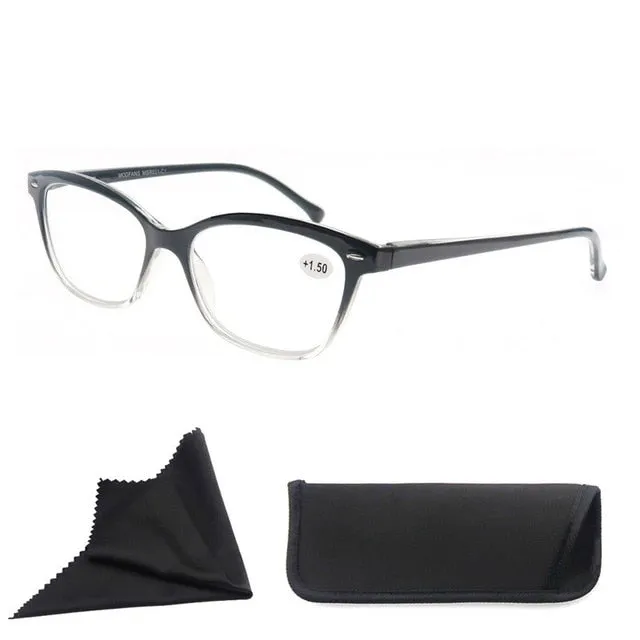 Modfans Unisex Full Rim Square Polycarbonate Reading Glasses R031