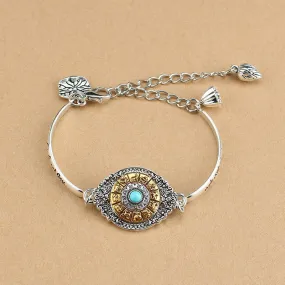 National Style The Eight Trigrams of Zodiac Sign Rotated The Six Character Mantra Bracelet