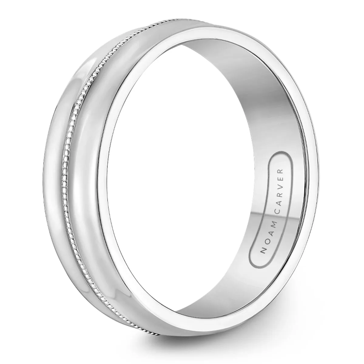 Noam Carver Carved Wedding Ring in 14K White Gold