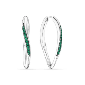 Nova Hoop Earrings with Emerald