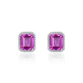 October Birthstone Solitaire Stud Earrings