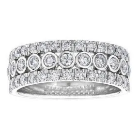 One Carat Three Row Ladies Ring