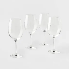 Open Box - Threshold Signature Crystal White Wine Glasses Set of 4 Long Stem Glasses 17.1oz