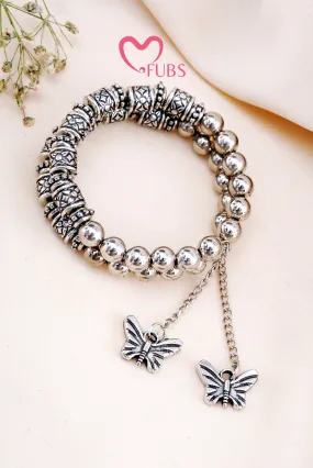 Openable Oxidized Butterfly Design Bracelet