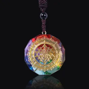 Orgonite Pendant Sri Yantra Necklace Sacred Geometry