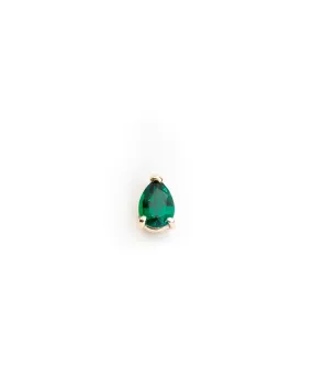 Pear Emerald Stud Earrings in 14k Gold