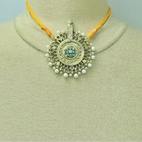 Pearls And Golden Big Motif Jewelry Set