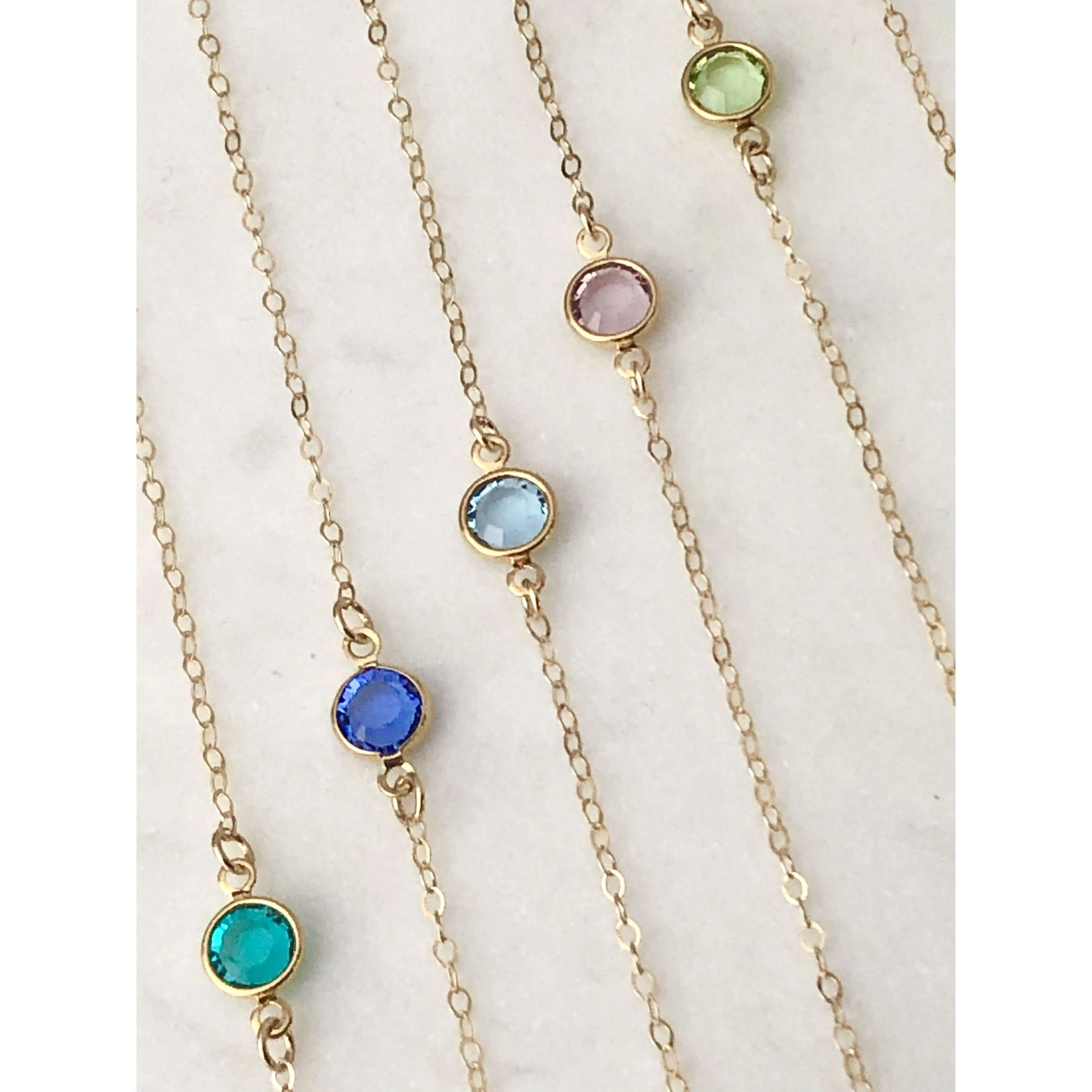 Personalised Birthstone Chain and Disc Necklace