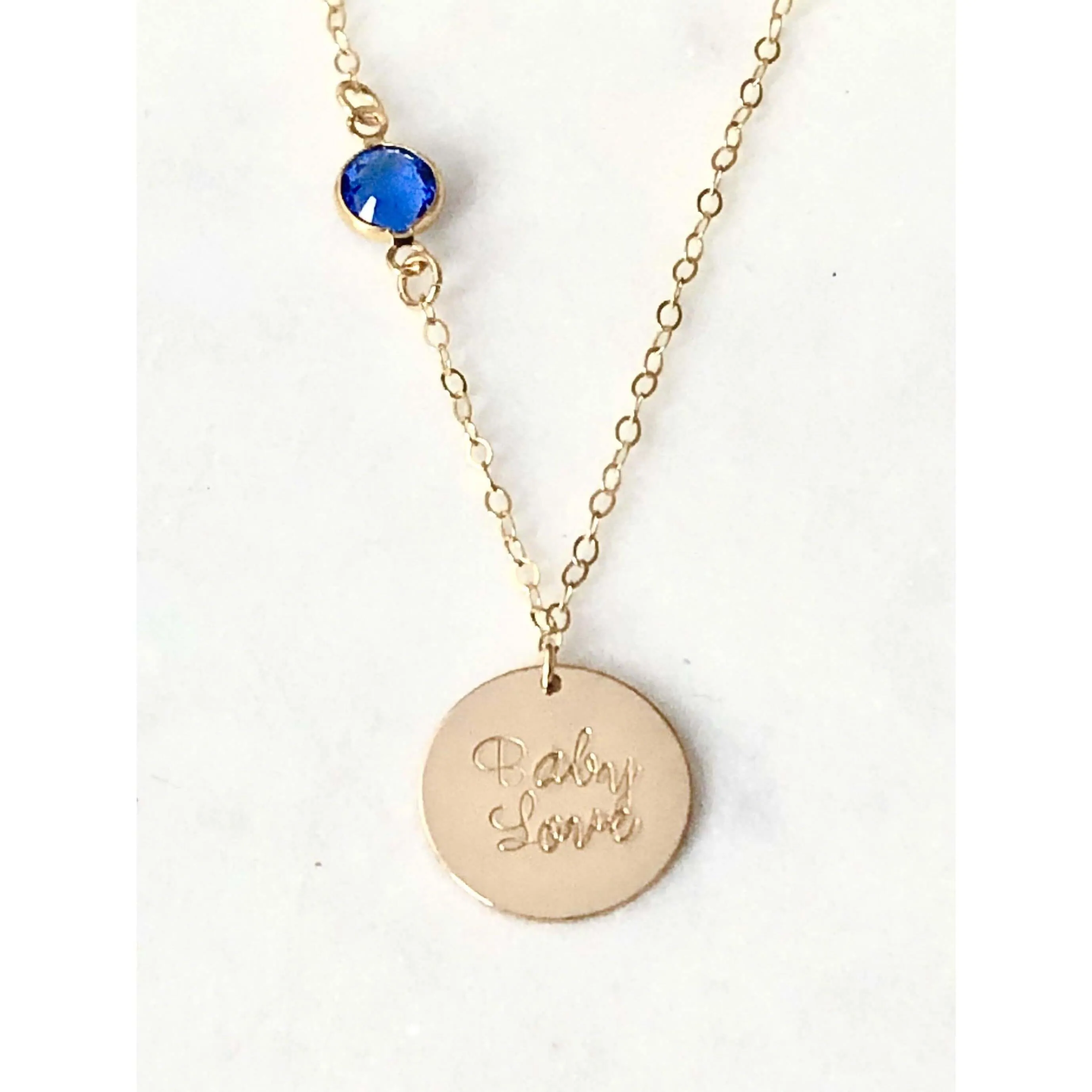 Personalised Birthstone Chain and Disc Necklace