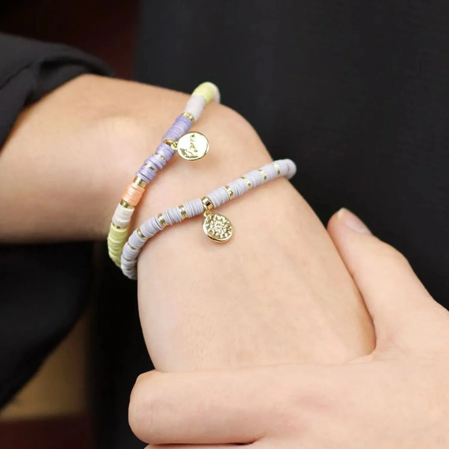 POM Sunny Pastel Fimo Bead Spacers Bracelet