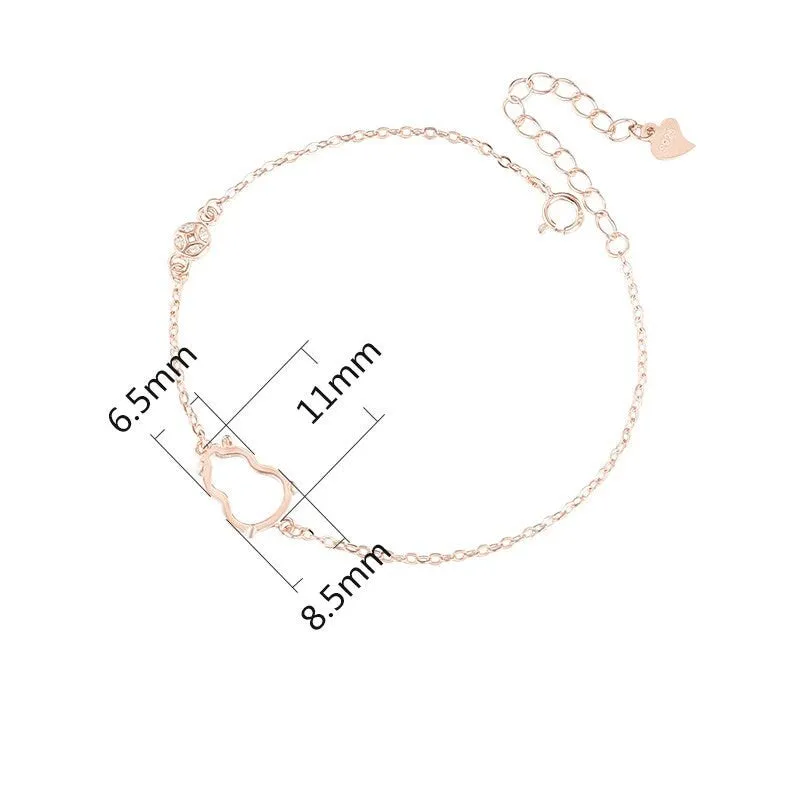 Pumpkin Chain Bangle Mount Bracelet Setting Sterling Silver Rose Gold Fine 925 11x6.5x8.5mm For One Stone Four Prongs DIY Jewelry Wholesale
