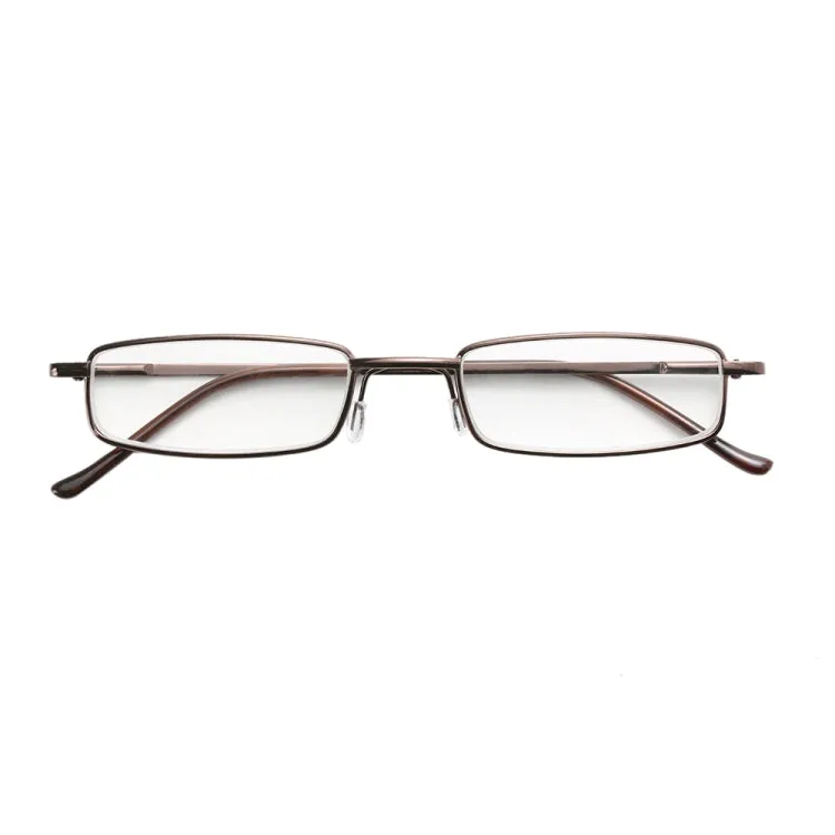 Reading Glasses Metal Spring Foot Portable Presbyopic Glasses with Tube Case  3.50D(Blue)