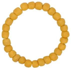 Recycled Glass Pearl Bracelet - Mustard