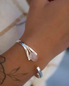 Rose Quartz Adjustable Bracelet ~ Sterling Silver 925 ~ MB062