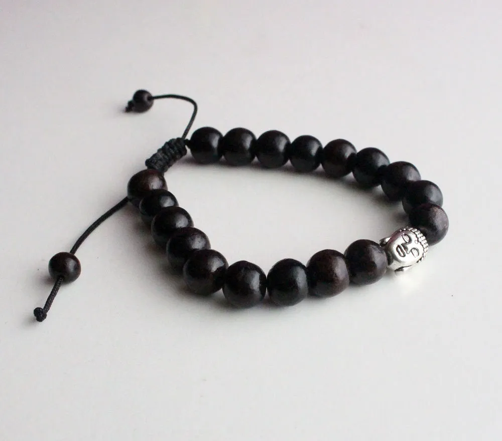 Rosewood Bracelet with Buddha Spacer