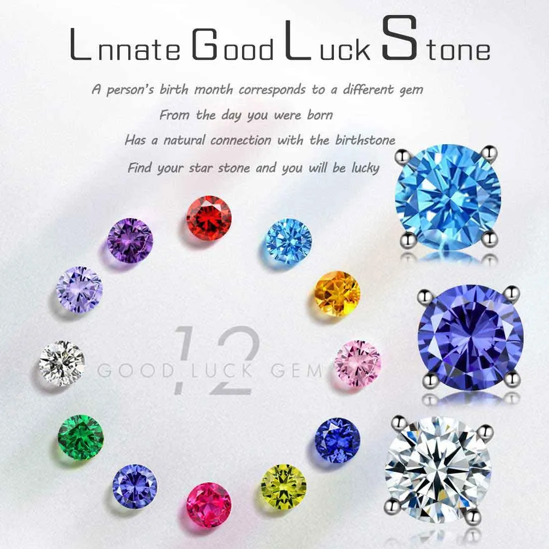 Round Birthstone May Emerald Earrings Stud Women Girls Jewelry Birthday Gift Sterling Silver