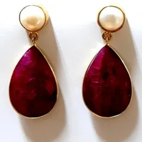 RUBY PEARL EARRINGS