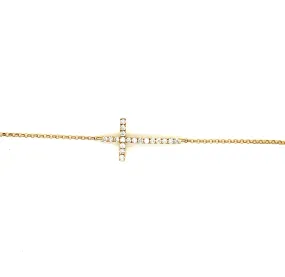 Sideways Diamond Cross Necklace