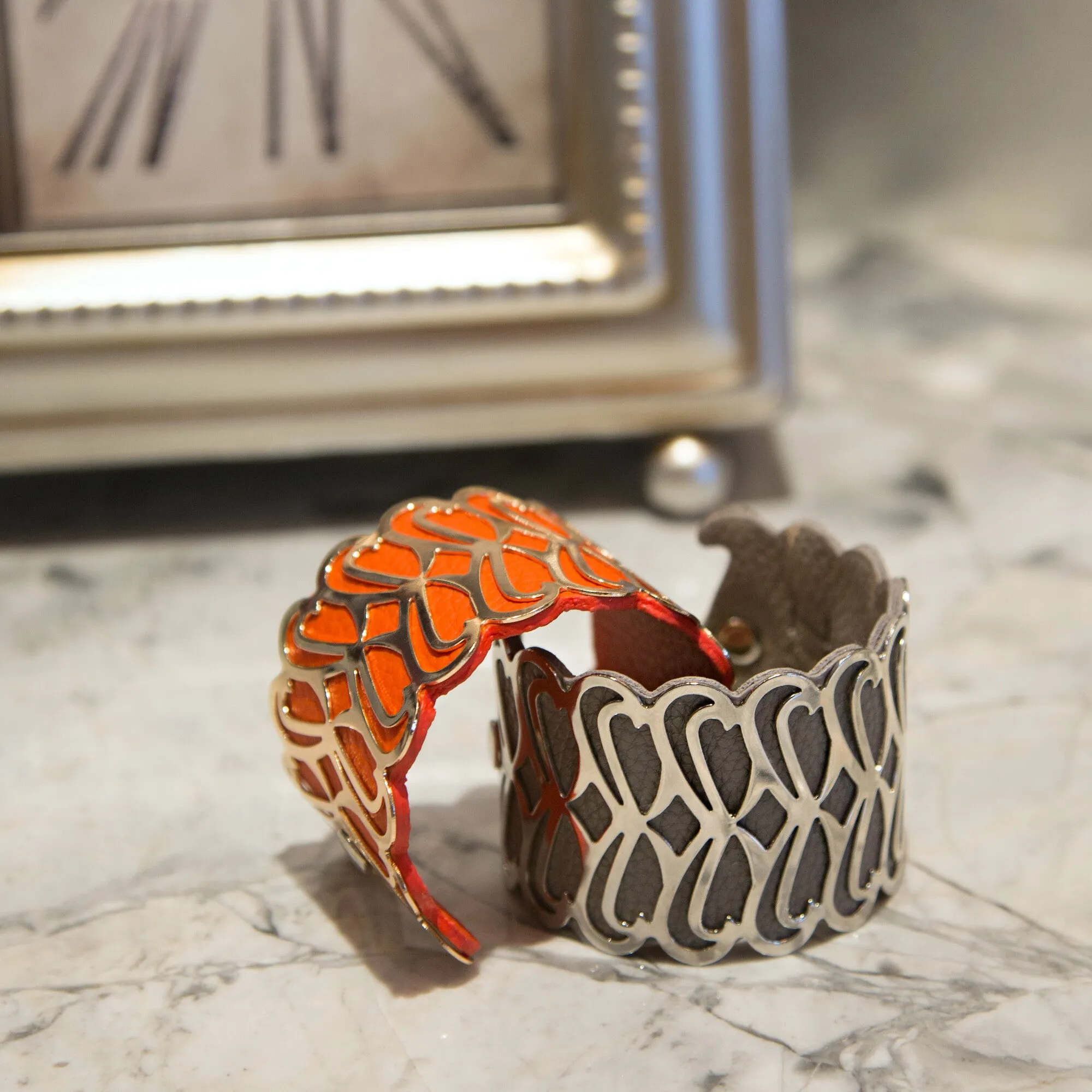 Silver & Gray 2" Infinity Cuff Bracelet
