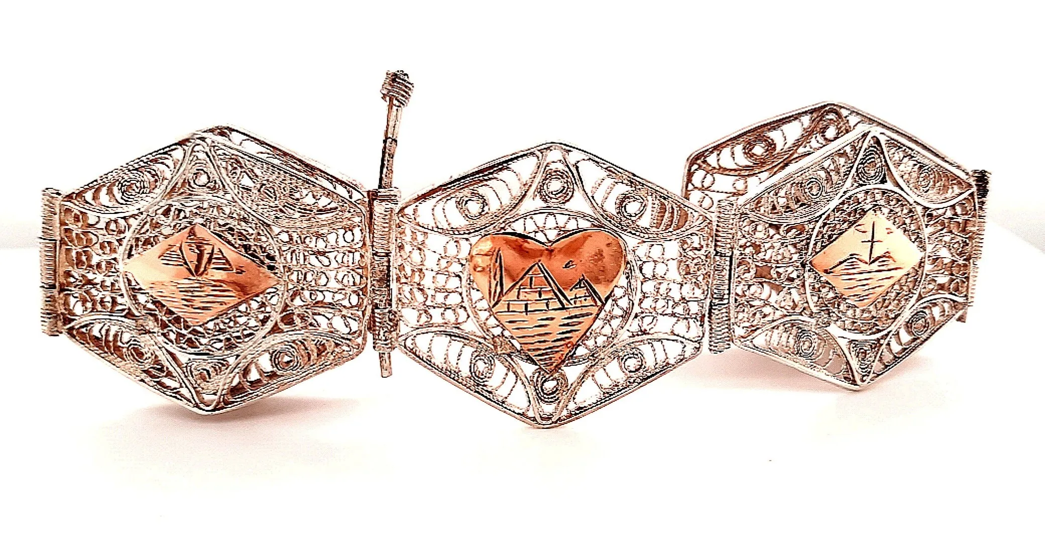 Silver & Rose Gold Indian Bracelet