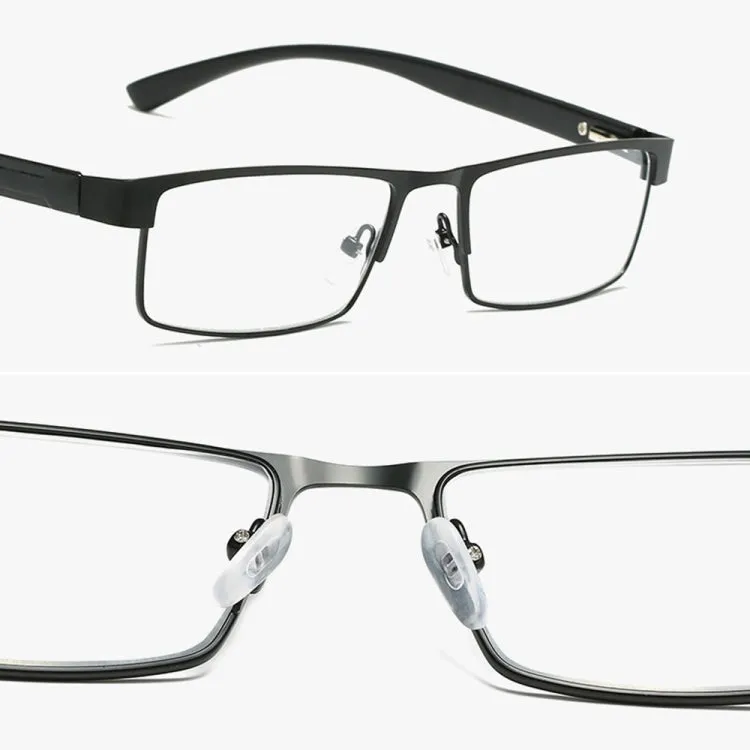 Simple Matel Frame Reading Glasses Hyperopia Eyeglasses  4.00D(Gun-color)