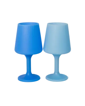 Sky   Kingfisher Silicone Unbreakable Wine Glasses - Set of 2