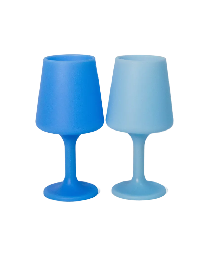 Sky   Kingfisher Silicone Unbreakable Wine Glasses - Set of 2