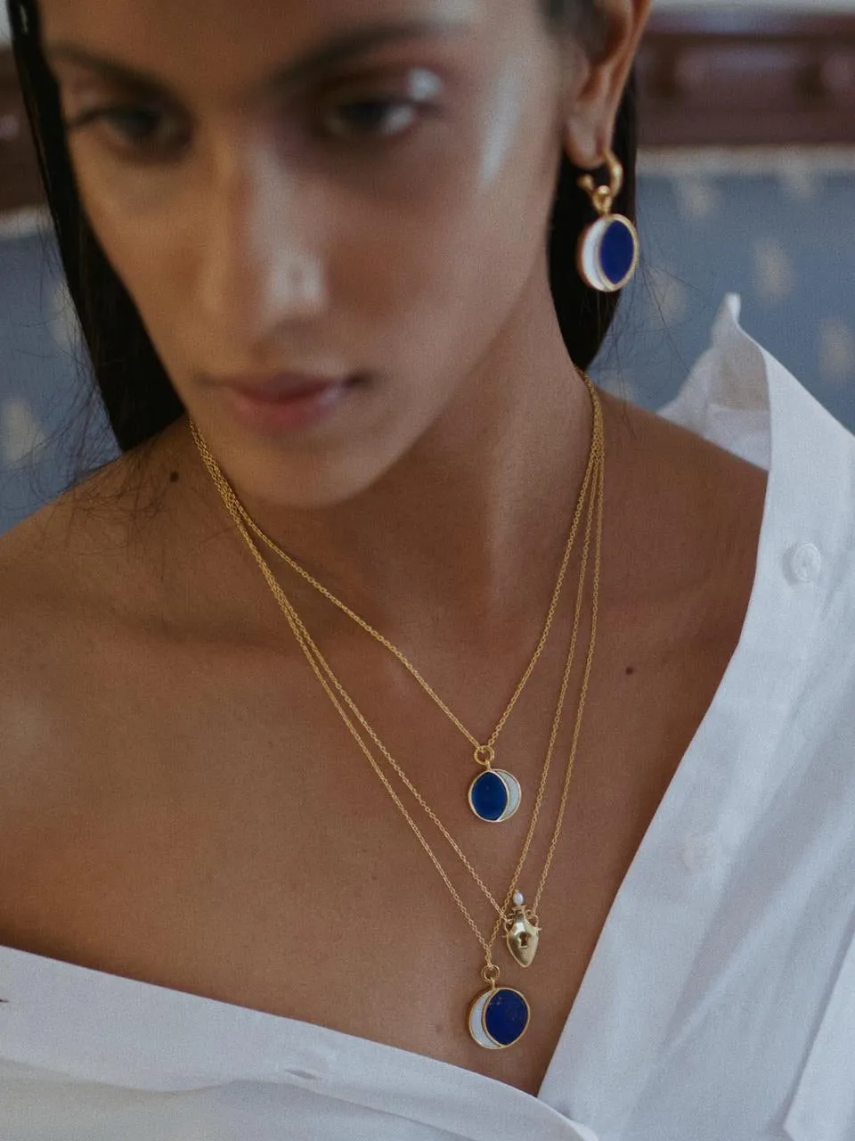 Small Night Of The Blue Moon Necklace
