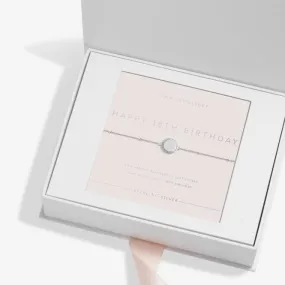 Sterling Silver 18th Birthday Disc Pave 16cm   3cm Bracelet JJS0009