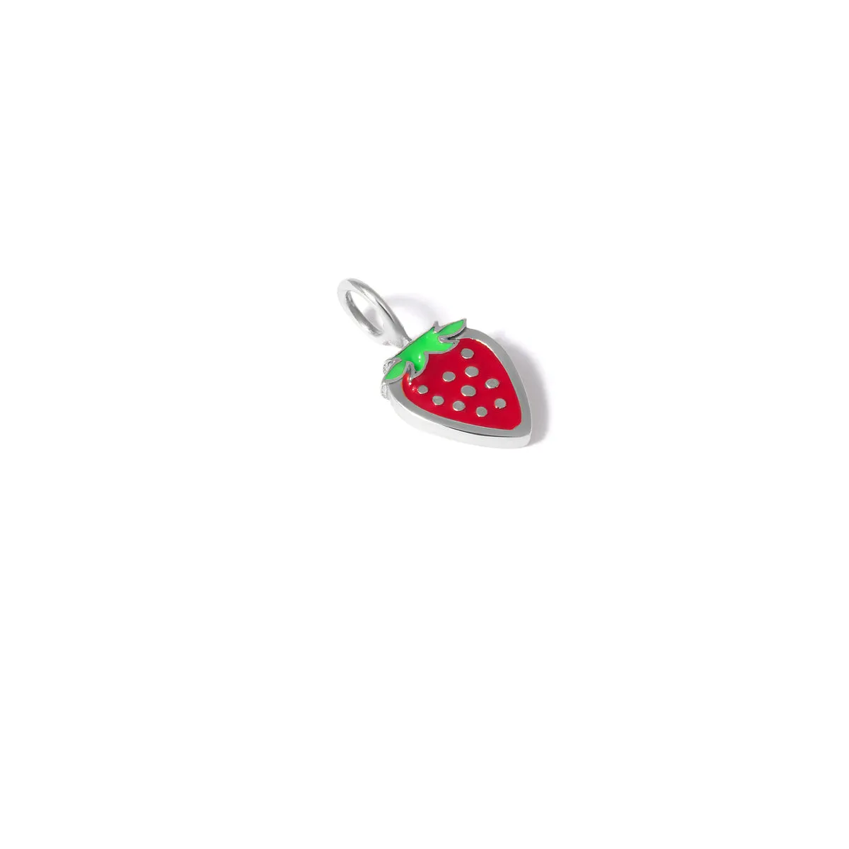Straw Berry Enamel Necklace Charm