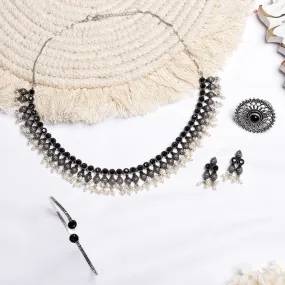 Teejh Preet Silver Oxidised Jewelry Gift Set