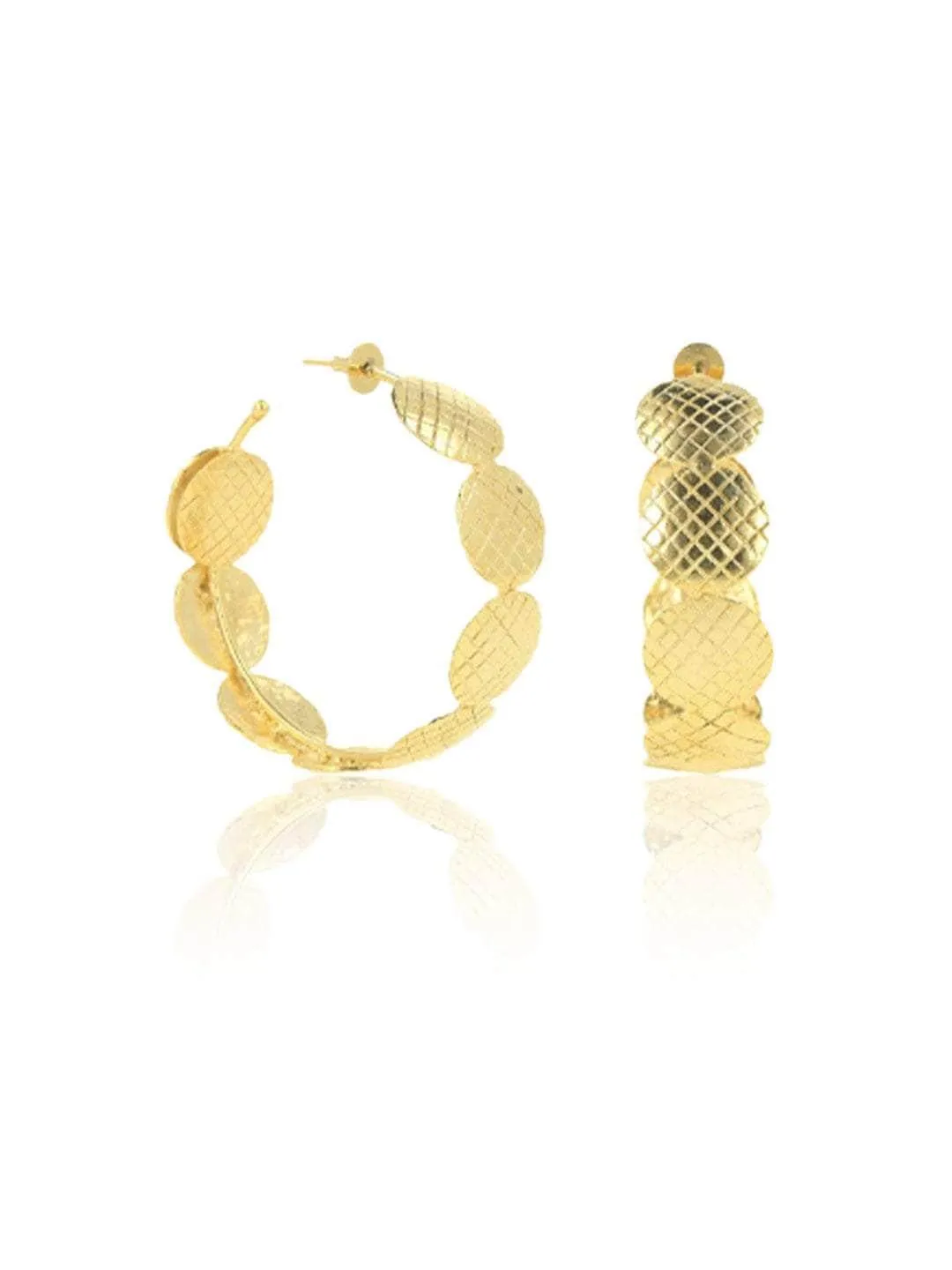 Textured Round Big Hoop Earring